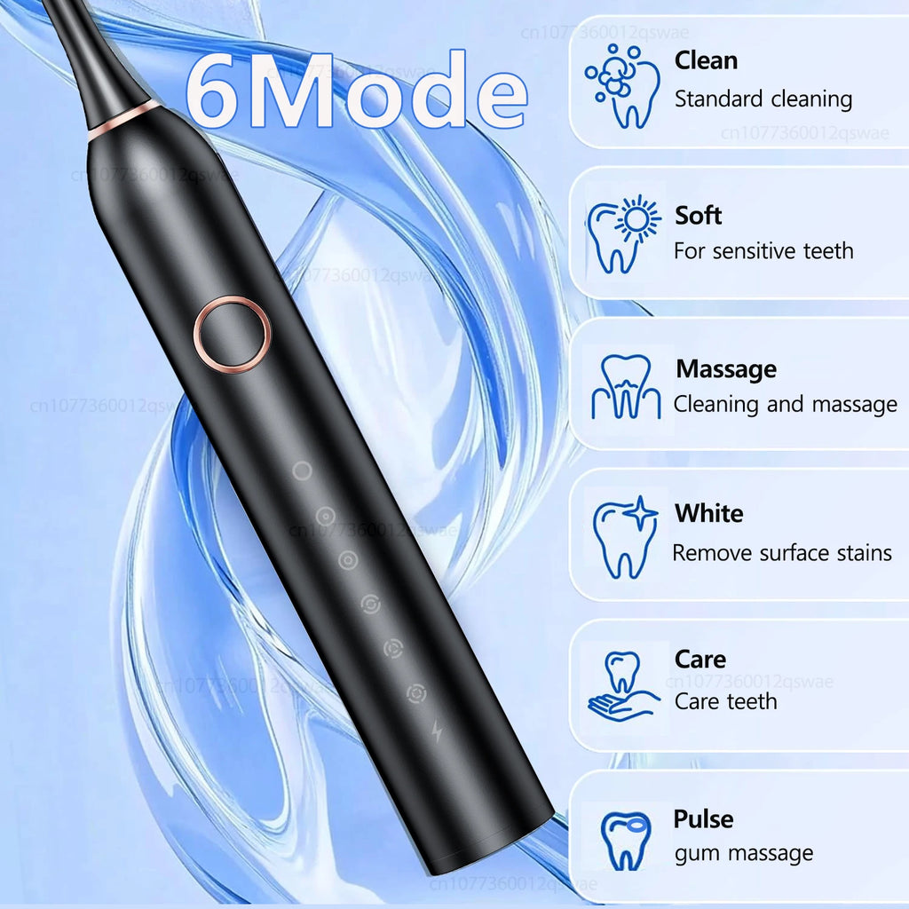 Sonic Electric Toothbrush for Adults USB Rechargeable Sonic Toothbrush with 8 Brush Heads Smart Timer