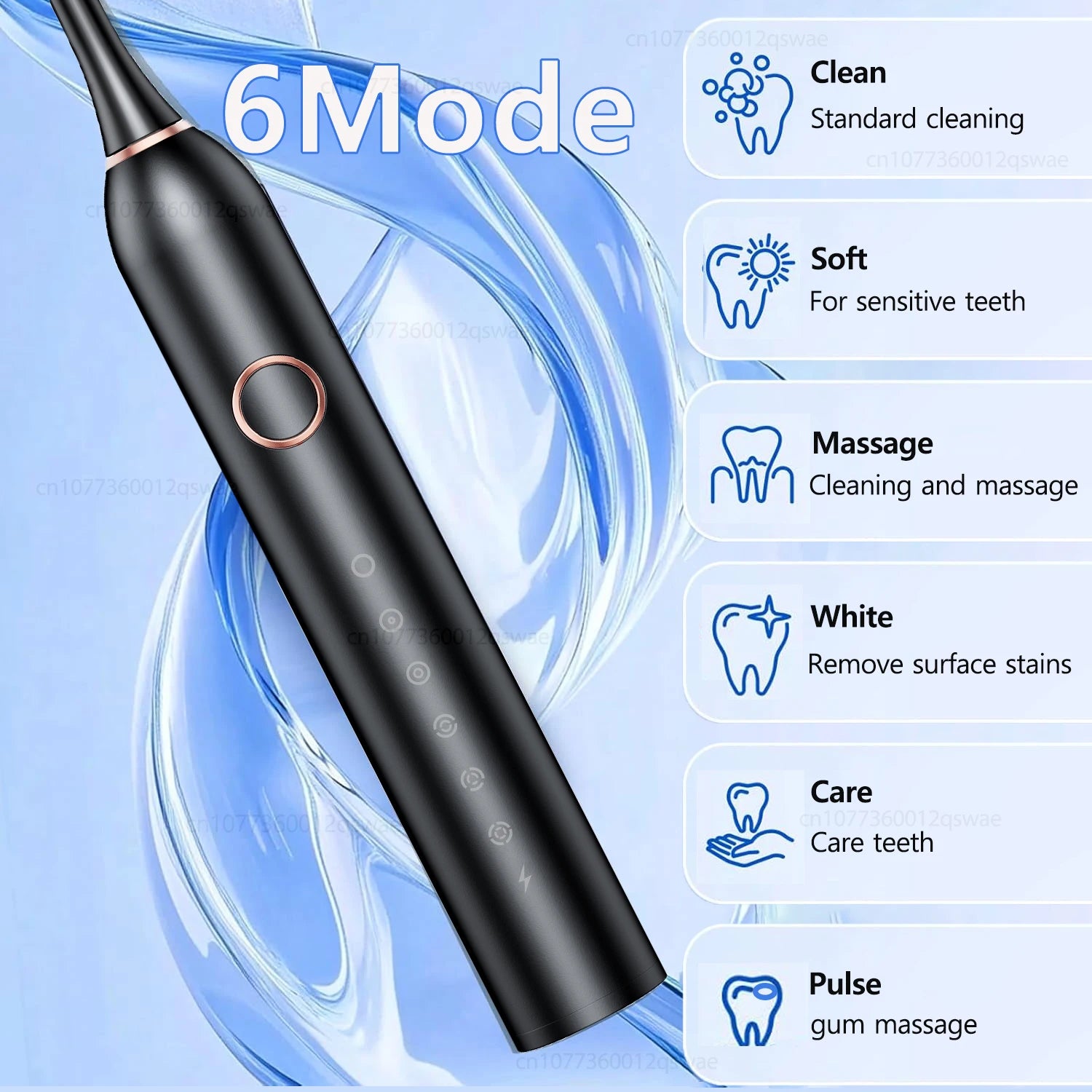 Sonic Electric Toothbrush for Adults USB Rechargeable Sonic Toothbrush with 8 Brush Heads Smart Timer