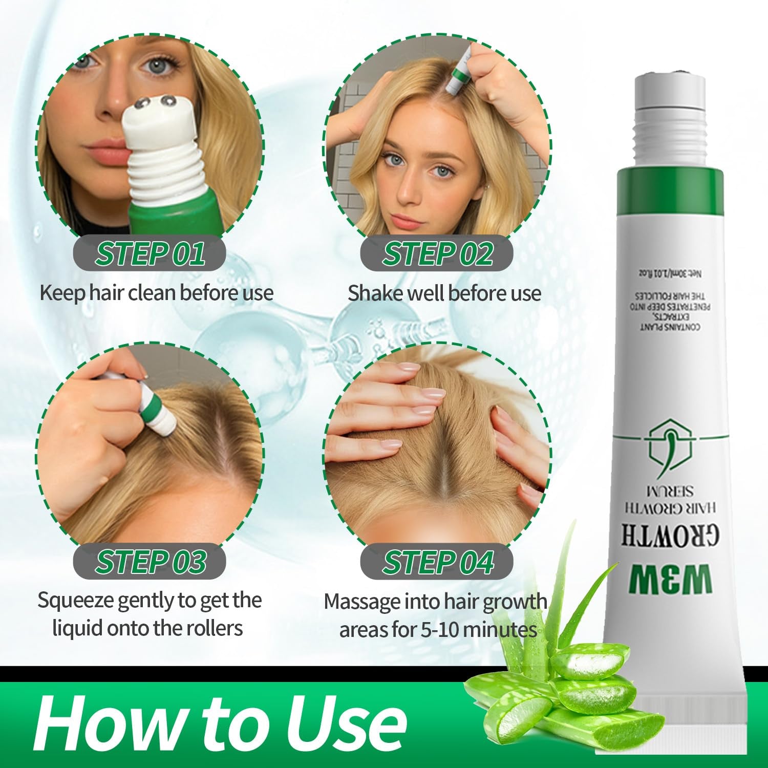 Hair Growth Serum Roll on Rosemary Hair Serum for Hair Loss Thinning Hair
