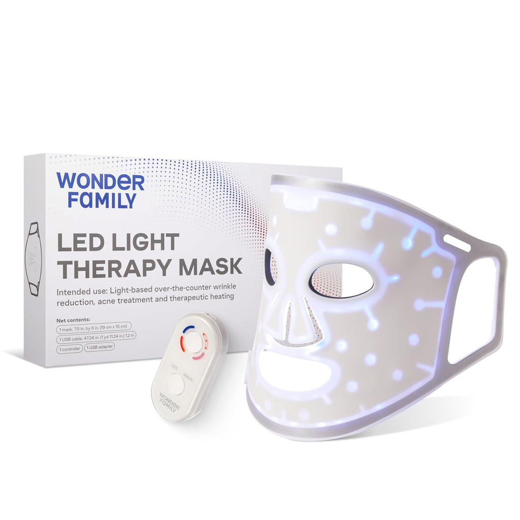 LED Face Mask Light Therapy - Red Light Therapy for Face & Blue Therapy for Skincare Therapy Device