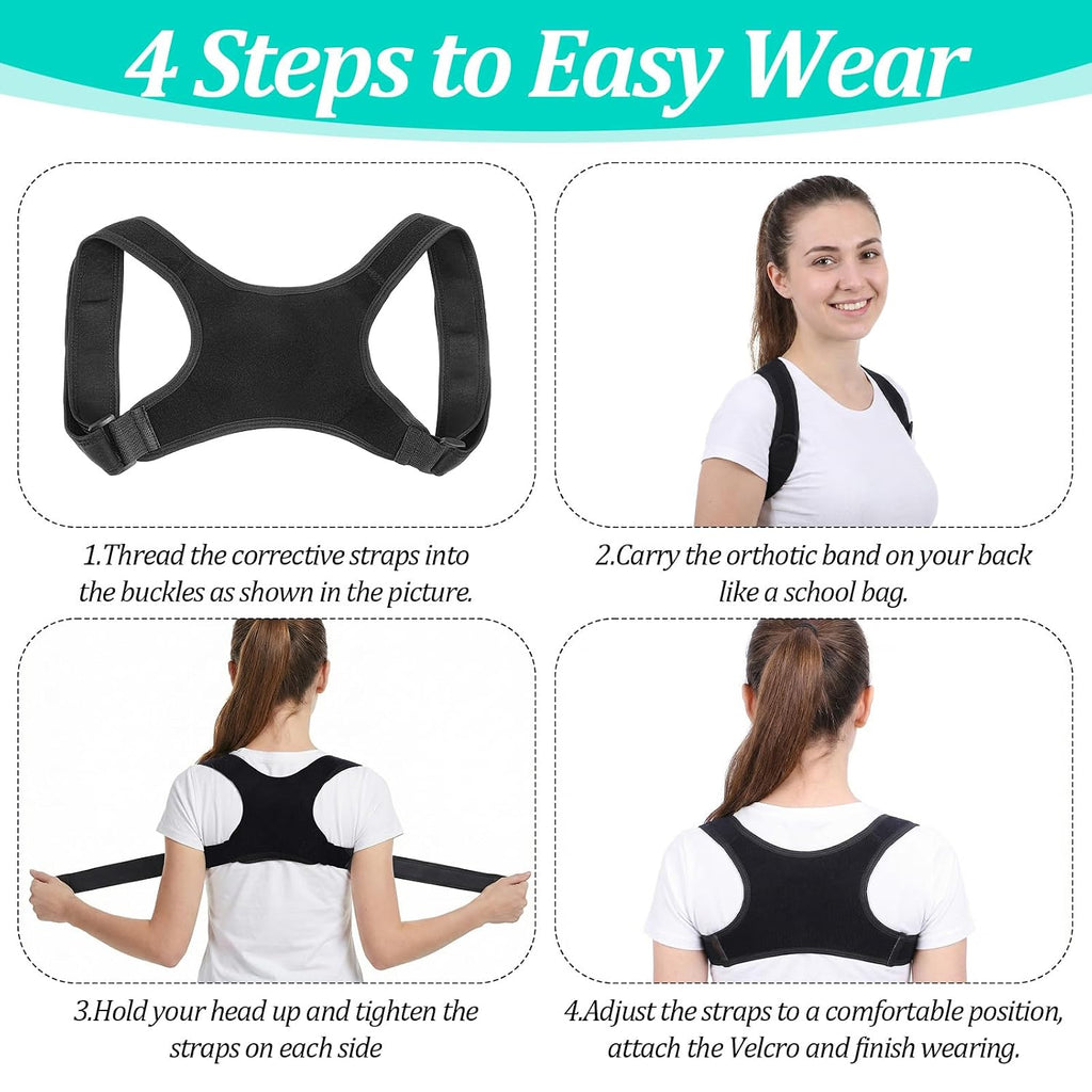 Posture Corrector Adjustable Comfortable Back Brace Lightweight Breathable Upper Straightener Support for Women Men Lower Back Shoulder Clavicle Neck Hunchback Pain Relief