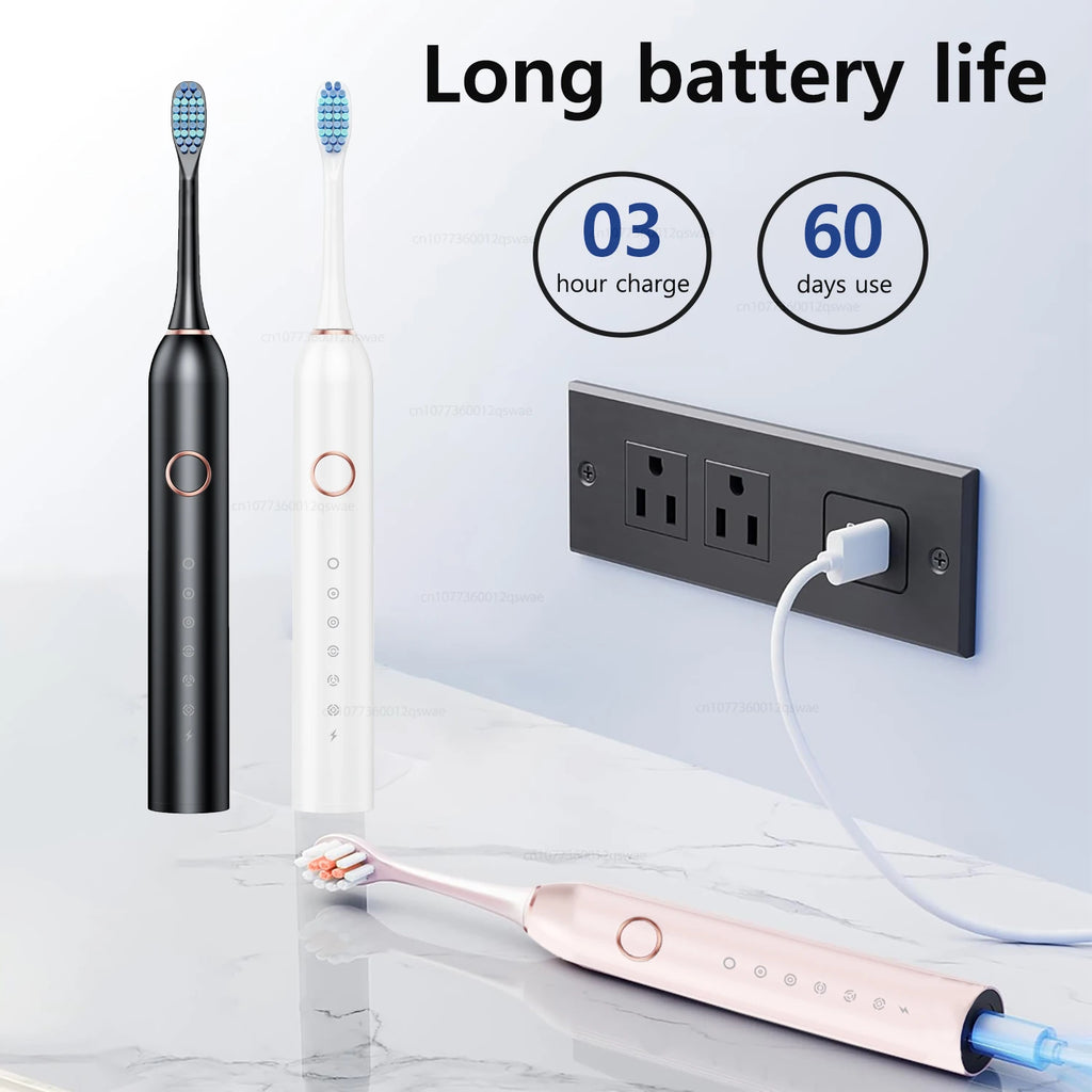 Sonic Electric Toothbrush for Adults USB Rechargeable Sonic Toothbrush with 8 Brush Heads Smart Timer