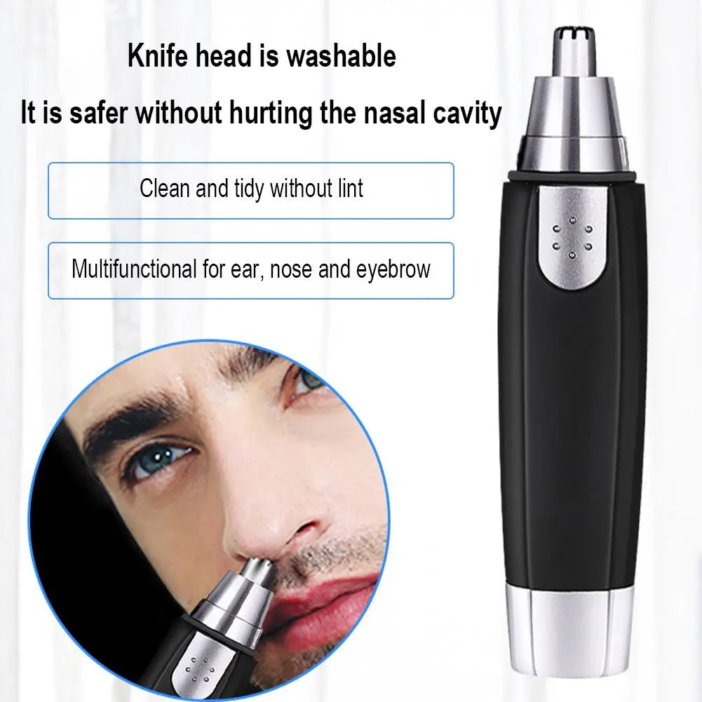 Electric Nose Ear Hair Trimmer Automatic No-Pain Nose Hair Cutter Eyebrow Trimmer Tool Rechargeable Nose Ear Face Hair Scissors