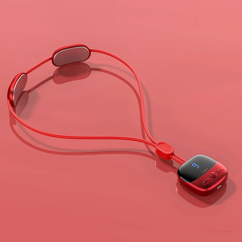 2025 Mini Portable Hanging Neck Massager with Heat Electric EMS TENS Pulse Hot Compress Smart Cervical Spine Massager Shoulder