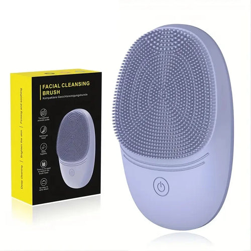 Electric Soft Silicone Facial Cleansing Brush, Sonic Vibration Face Cleansing Brush, Deep Cleansing