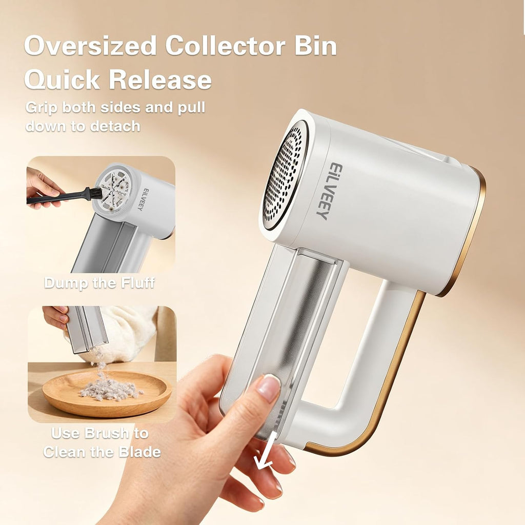 Fabric Shaver Rechargeable Lint Remover with 3 Extra Blades & Light