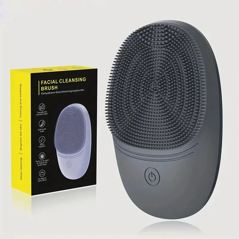 Electric Soft Silicone Facial Cleansing Brush, Sonic Vibration Face Cleansing Brush, Deep Cleansing