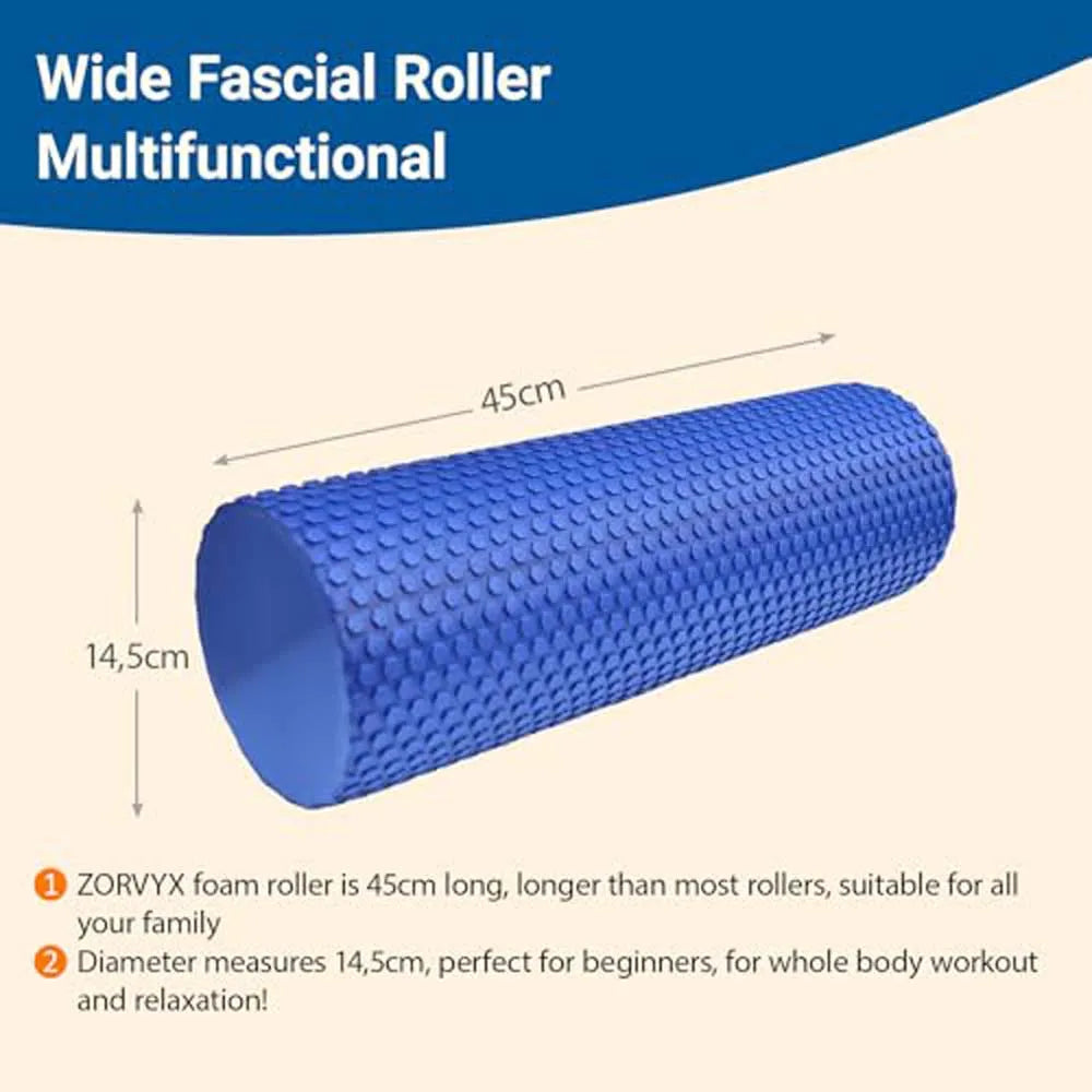 Pilates Foam Roller 45Cm Point EVA Massage Roller Foam Roller Muscle Recovery Roller Deep Tissue Massage Therapy Crossfit
