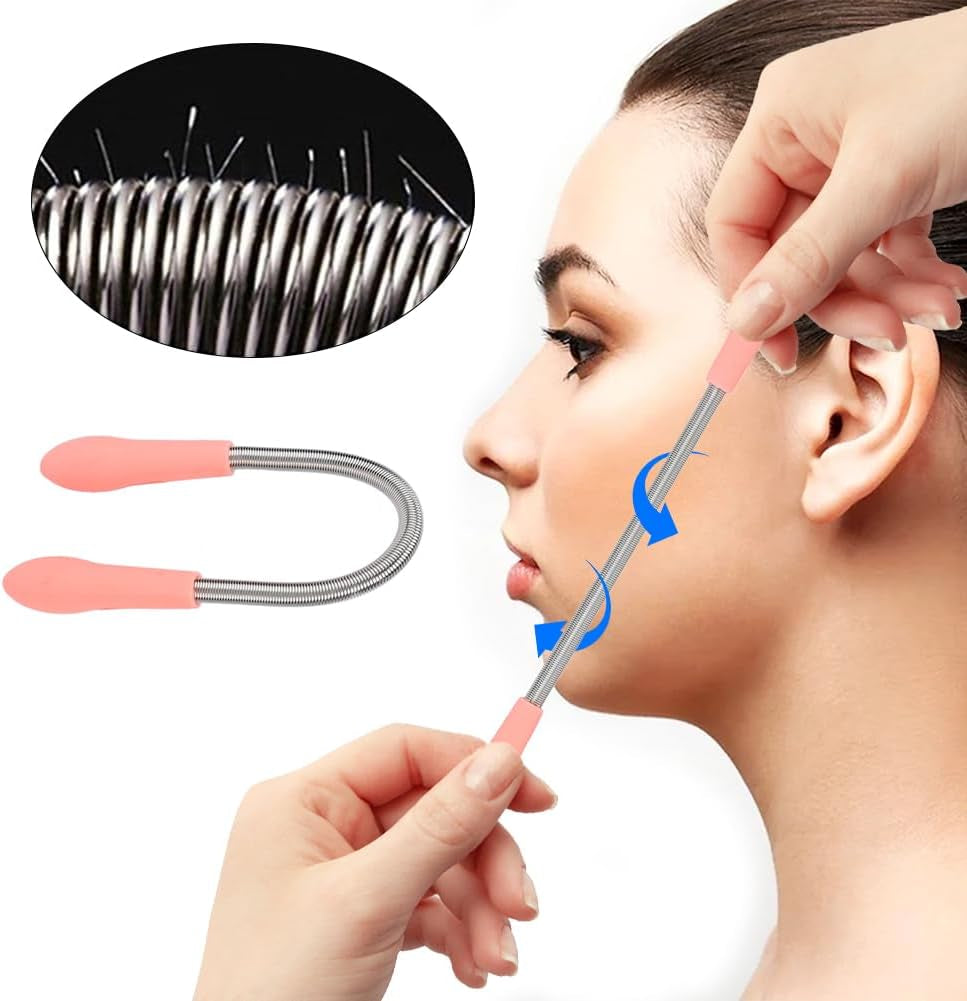 Facial Hair Remover, Spring Epilator Threading Tool Stainless Steel