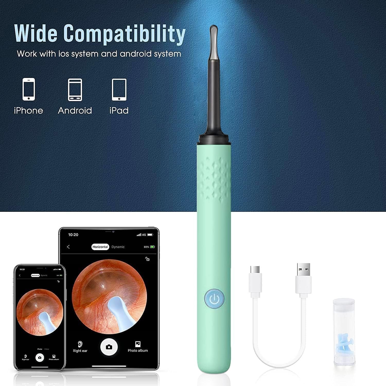 Ear Wax Removal, Ear Cleaner with Camera and Light, Ear Wax Removal Kit, Ear Wax Removal Tool Camera with 1080P, Ear Cleaning Kit with Spoons