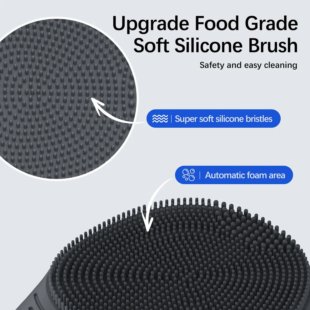 Electric Soft Silicone Facial Cleansing Brush, Sonic Vibration Face Cleansing Brush, Deep Cleansing