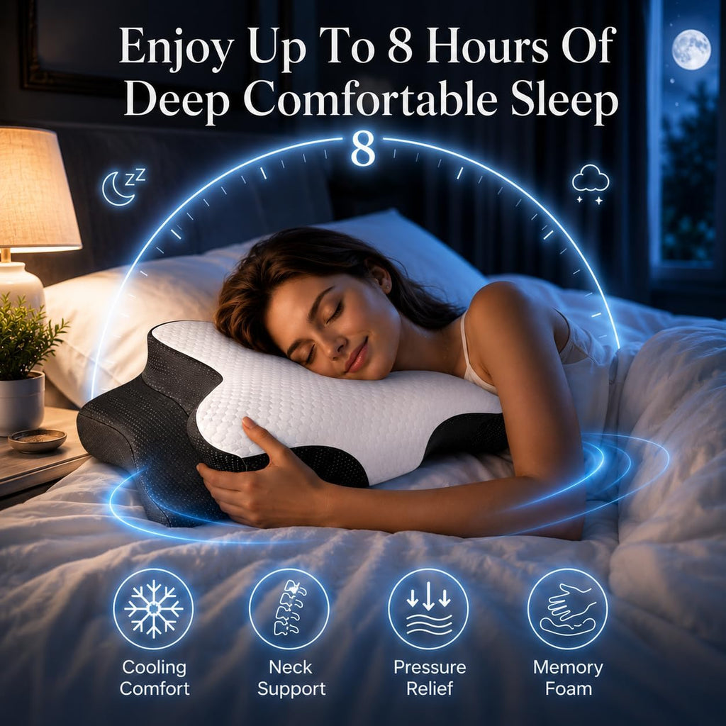 Memory Foam Pillow for Neck Pain, Cooling Cervical Support Pillow Ergonomic