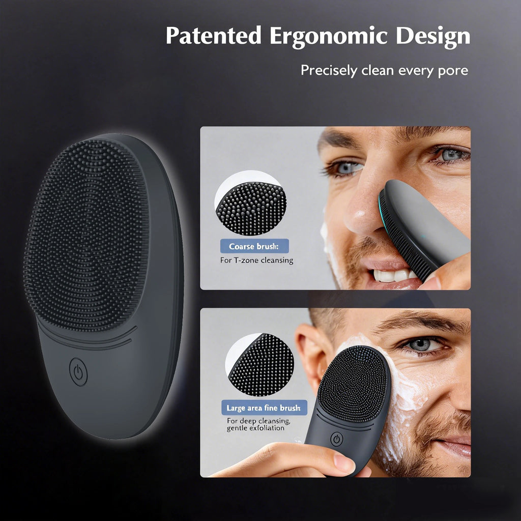 Electric Soft Silicone Facial Cleansing Brush, Sonic Vibration Face Cleansing Brush, Deep Cleansing