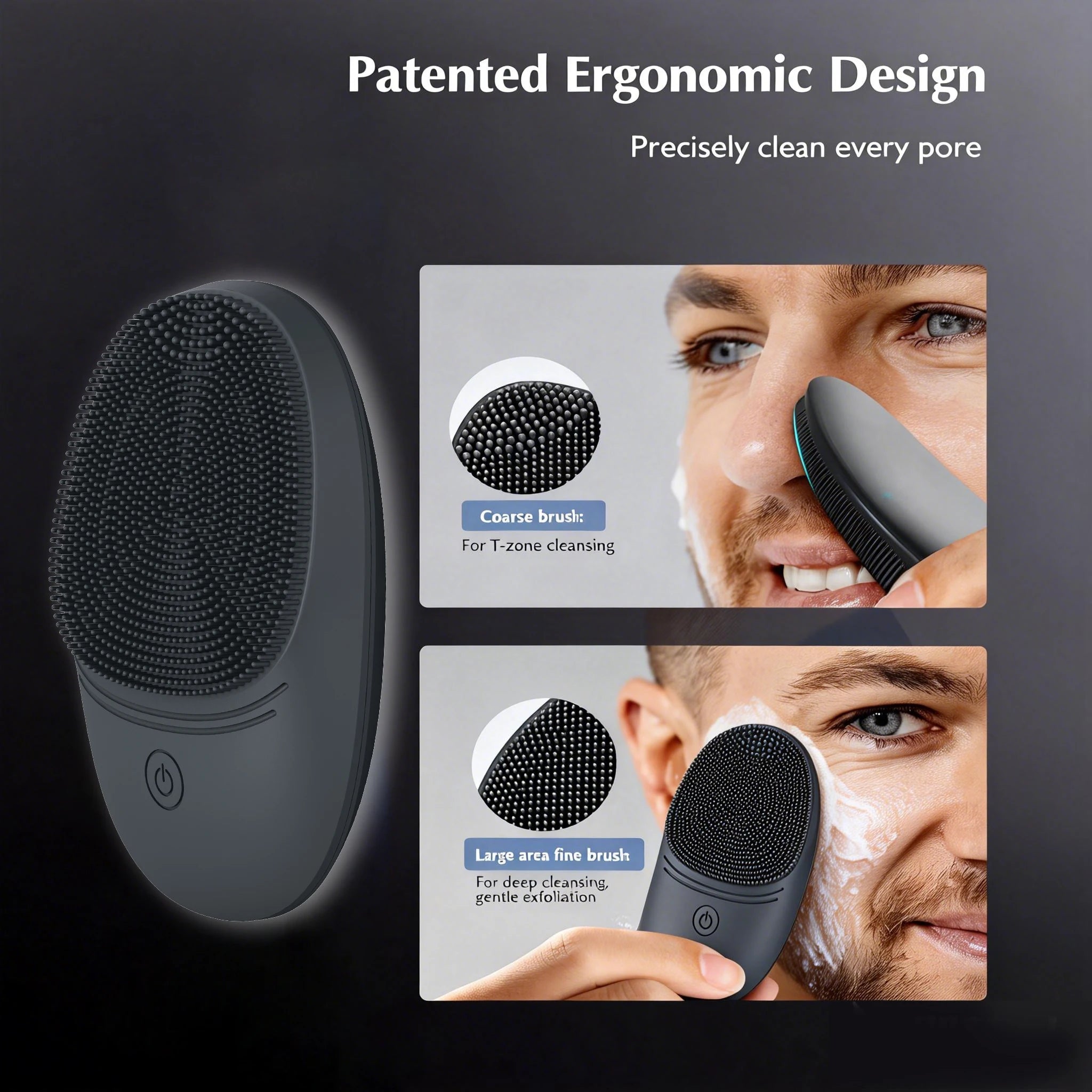 Electric Soft Silicone Facial Cleansing Brush, Sonic Vibration Face Cleansing Brush, Deep Cleansing