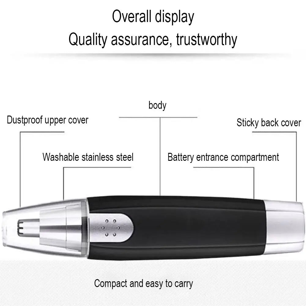 Electric Nose Ear Hair Trimmer Automatic No-Pain Nose Hair Cutter Eyebrow Trimmer Tool Rechargeable Nose Ear Face Hair Scissors
