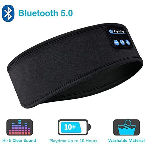 Sleep Mask Bluetooth Sleeping Earphones Headband Thin Soft Elastic Comfortable Wireless Music Headset Eye Mask for Side Sleeper