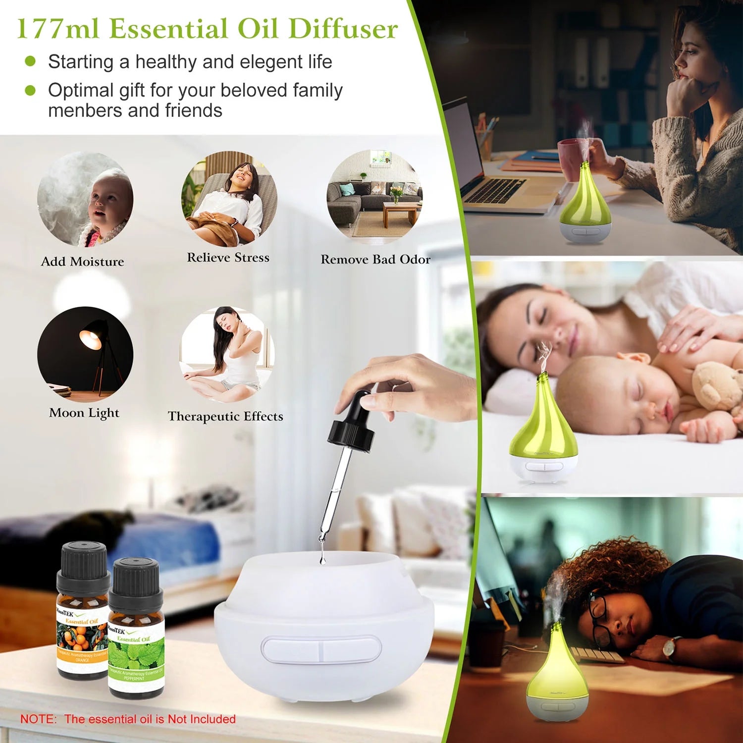 Garlic Shape Aromatherapy Essential Oil Diffuser Humidifier with Auto-Shut Off